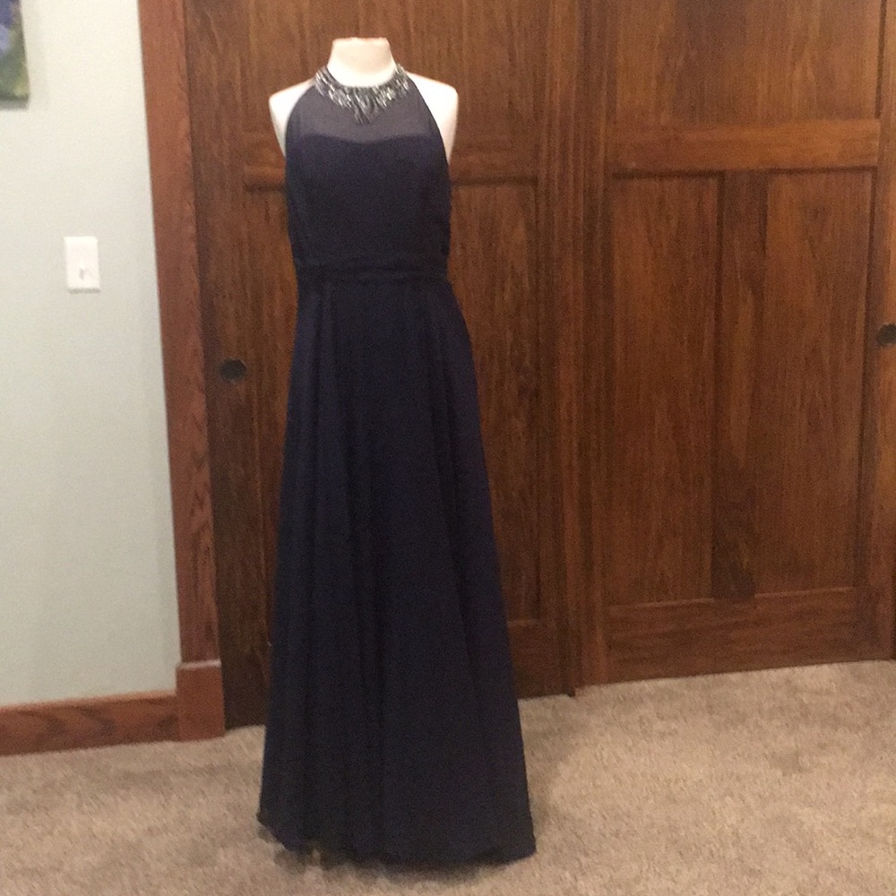 Navy formal gown.